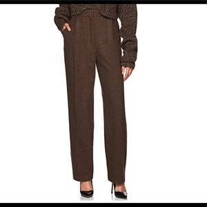 Development wool cashmere brown straight leg pants